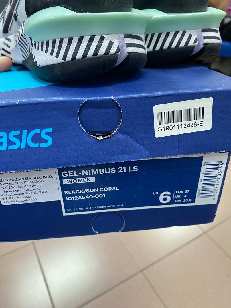 Gel-nimbus 21 ls sale 1012a540 black/sun coral 001