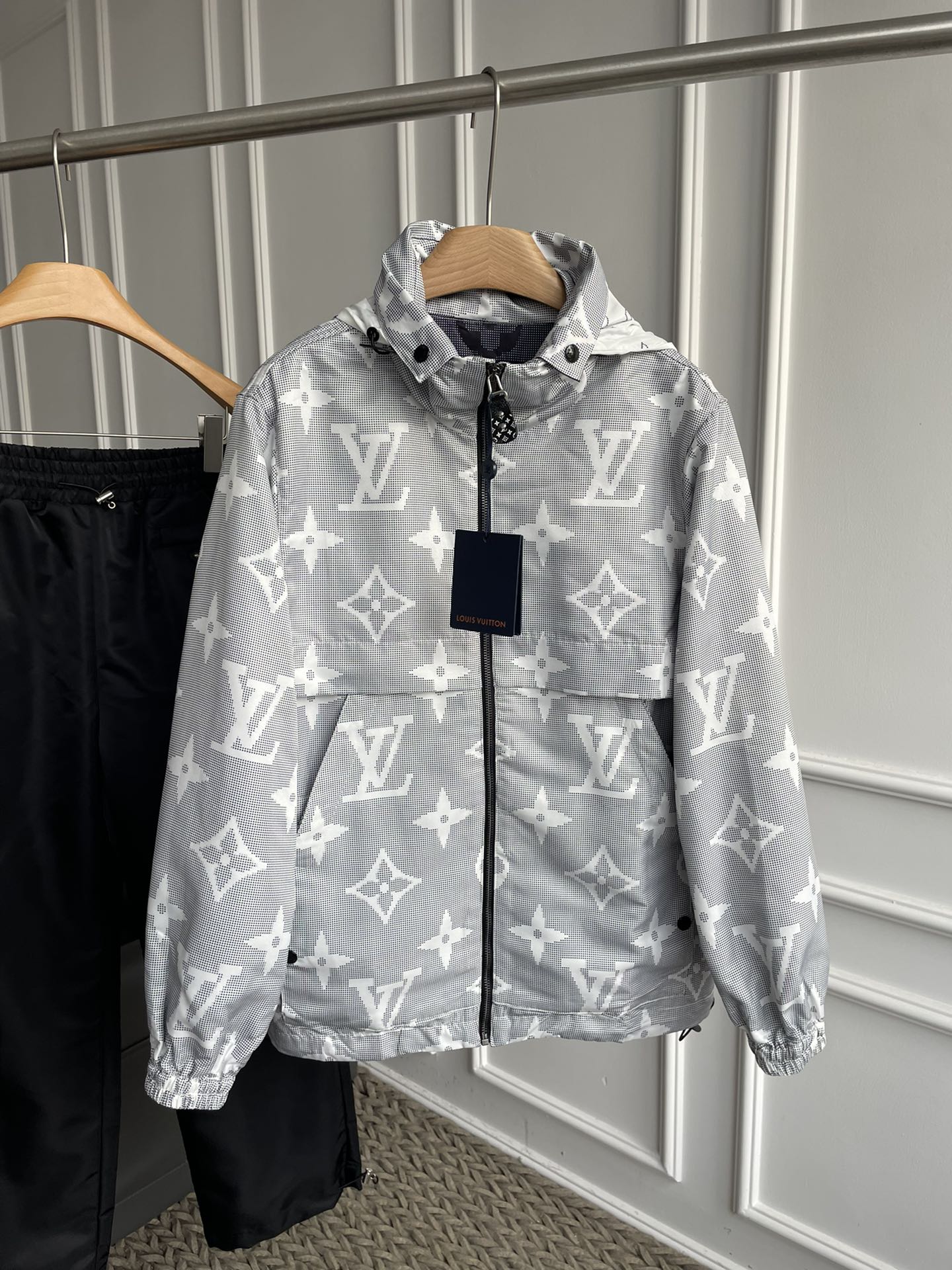 grey lv coat