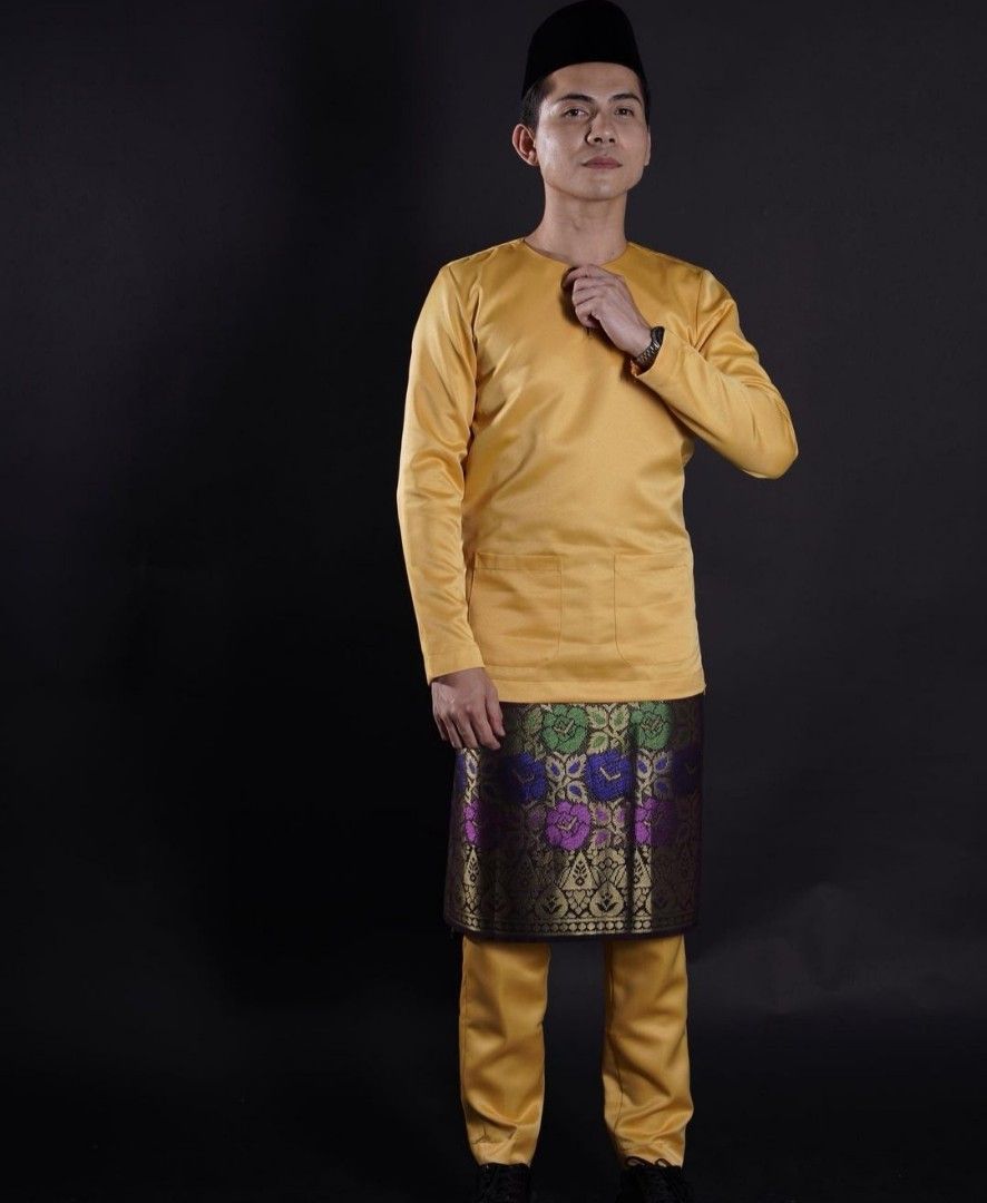 Baju melayu teluk hot sale belanga slim fit