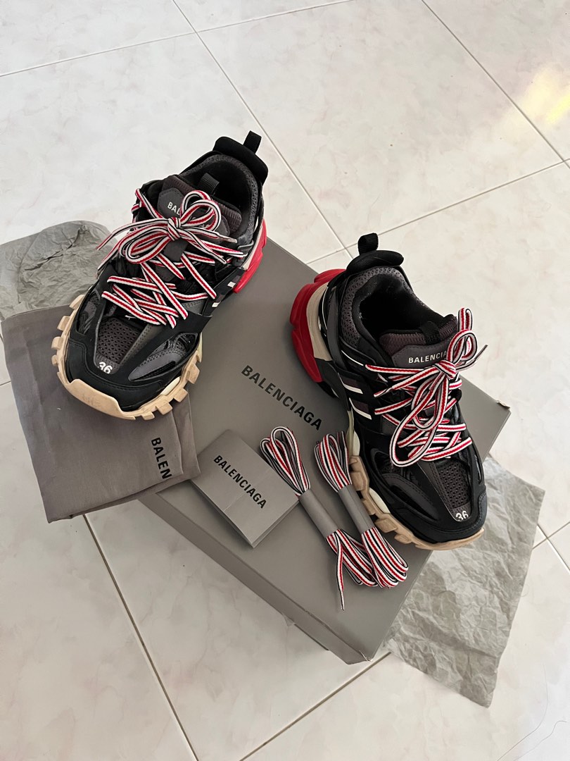 Balenciaga Track Trainer Black Red 36 Luxury Sneakers