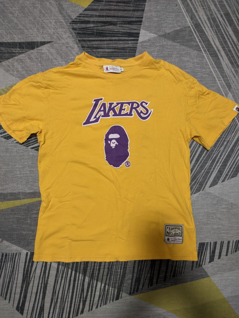 Bape, Shirts, Lakers Bape Tee Mitchell Ness X Hardwood Classics Xxl