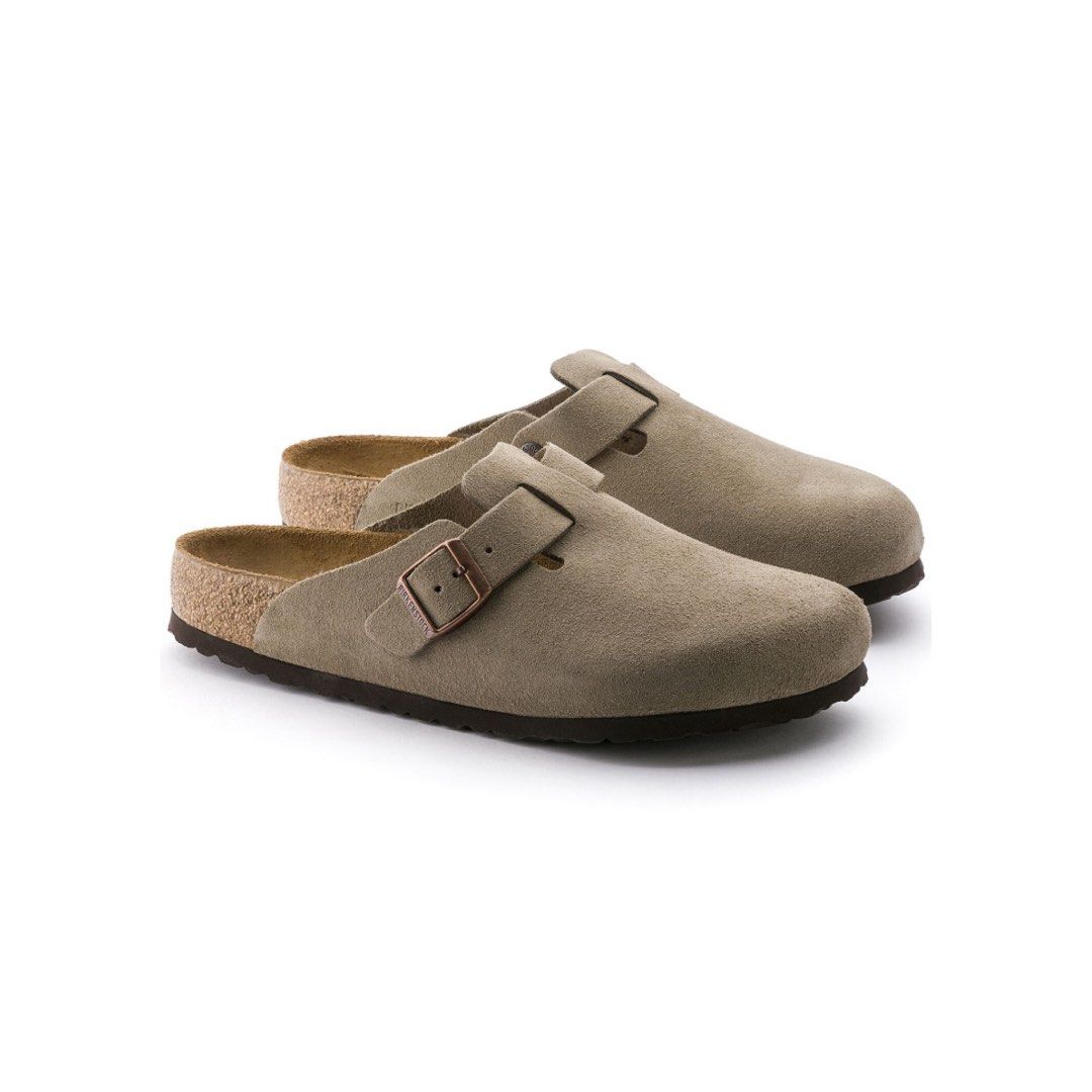 Birkenstock Boston Suede 'Taupe' on Carousell