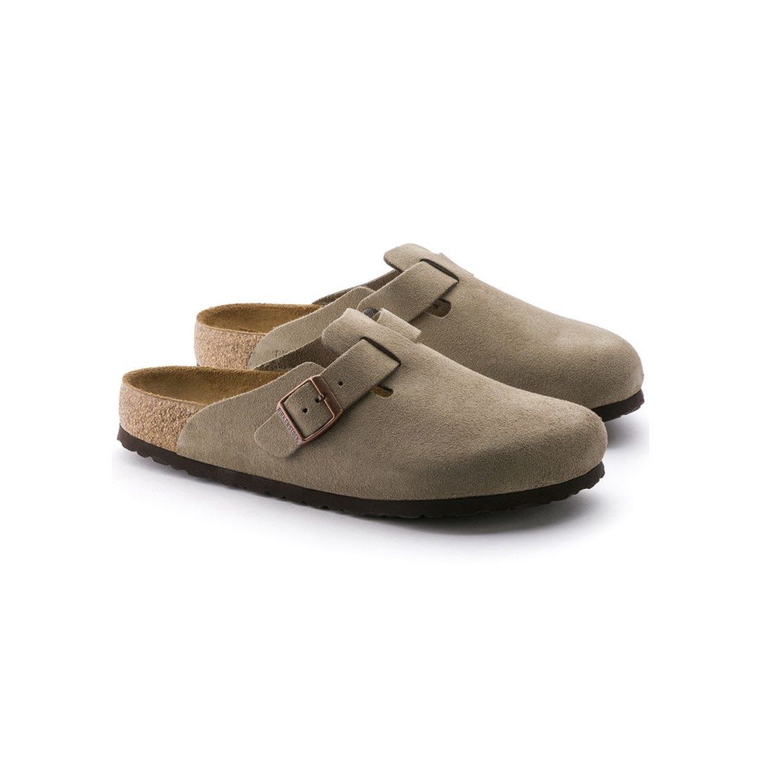 birkenstock boston mens taupe suede