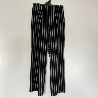 Black and white striped pleated pants size 10