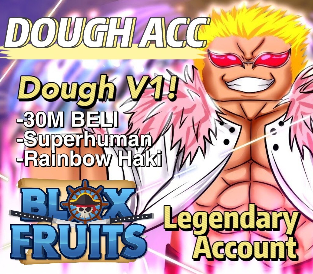 ROBLOX BLOX FRUIT Account Human V3 DOUGH V2 Max Lv.2450 160M Beli