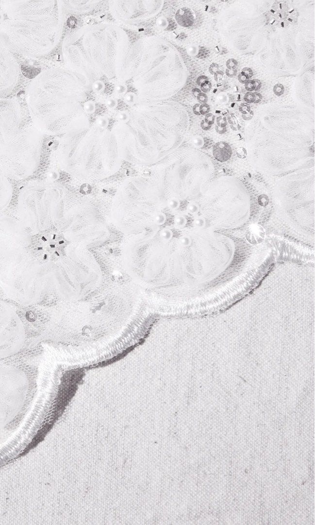 White Beaded Sequin Bandeau Mini Dress – self-portrait-US