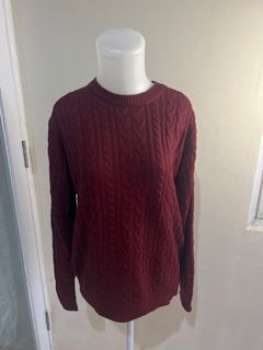 Cable knitt winter maroon