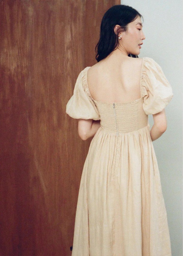 Caramel Monster Sherlyn Maxi Dress Cream, Women's Fashion, Dresses & Sets, Dresses on Carousell