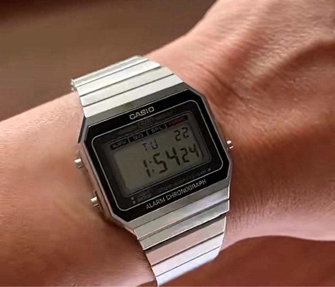 A700W-1A, Vintage Stainless Steel Silver Watch