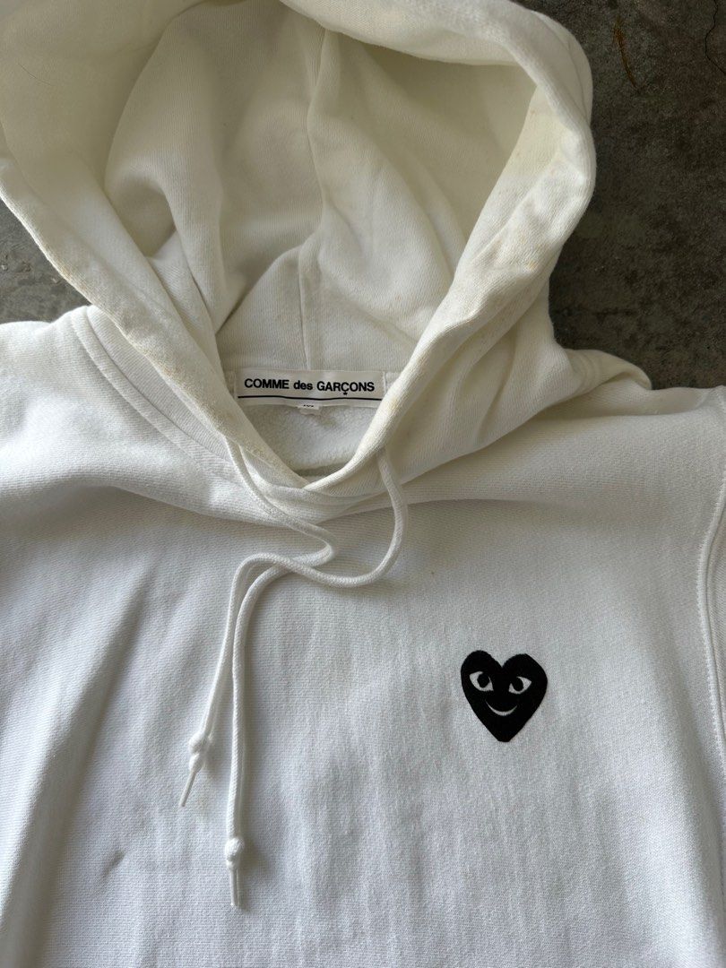 Cdg white hoodie sale