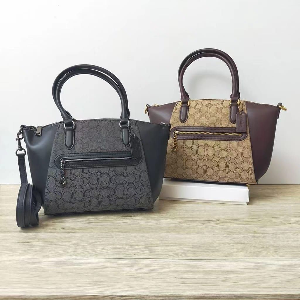 Coach Elise Satchel In Signature Jacquard Women Crossbody Sling Shoulder Bag