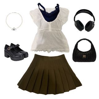 coquette / academia outfit set