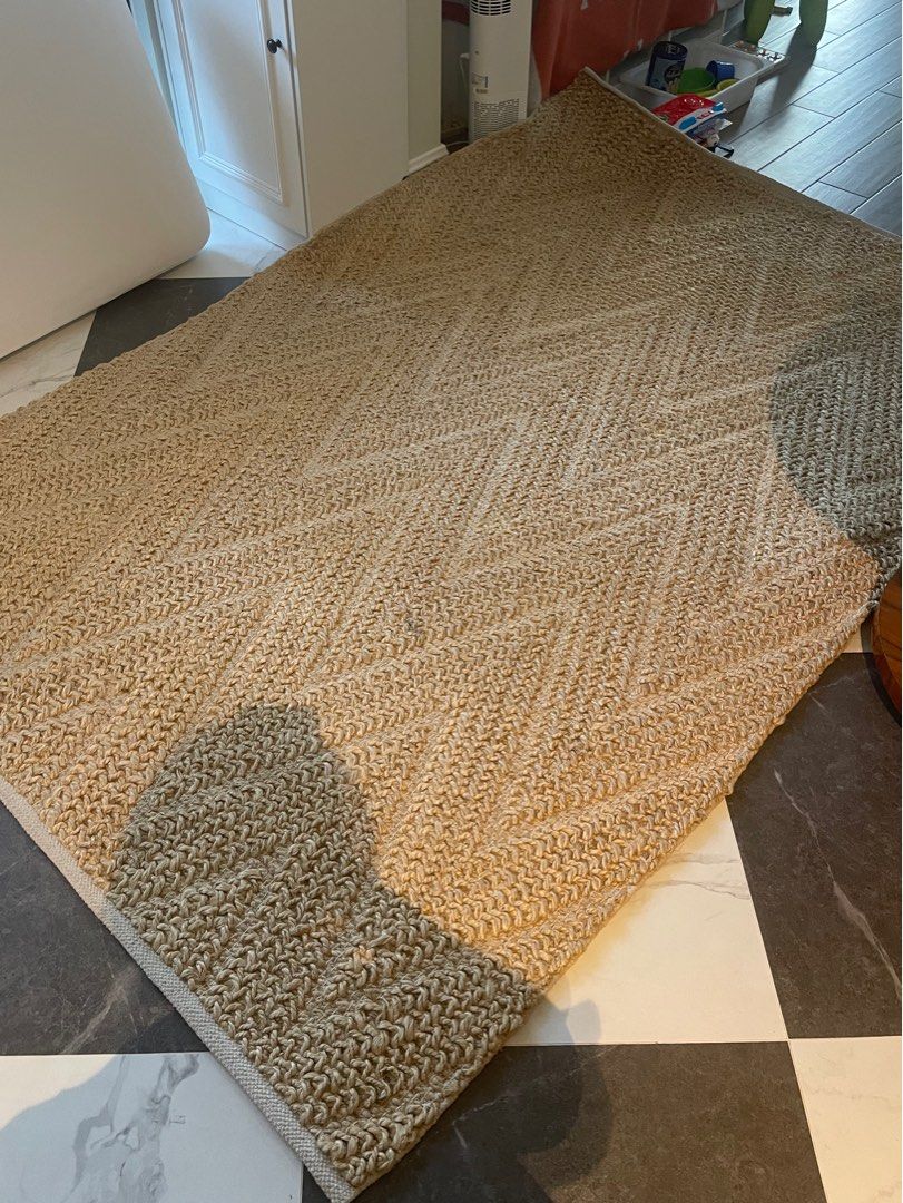 Crate and Barrel Jute Rug lightly used, Furniture & Home Living, Home