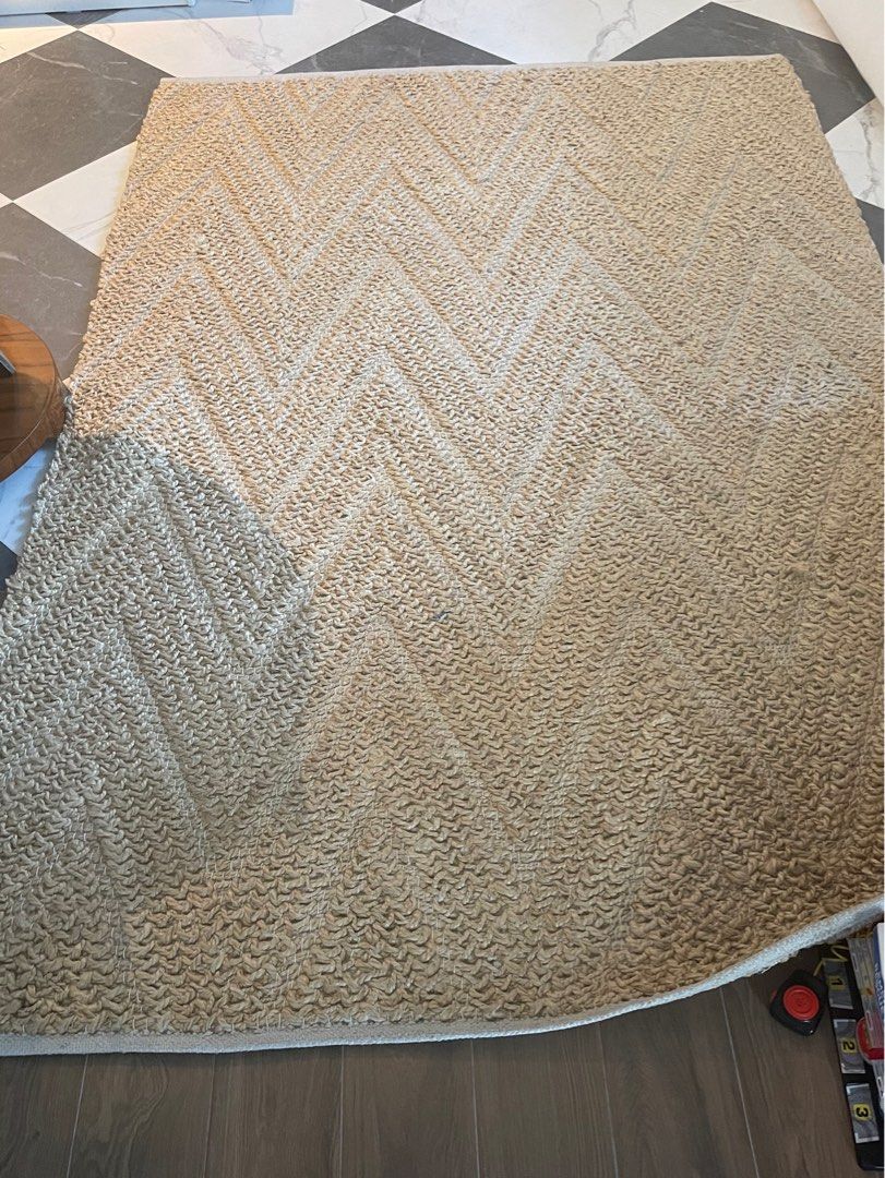 Crate and Barrel Jute Rug lightly used, Furniture & Home Living, Home
