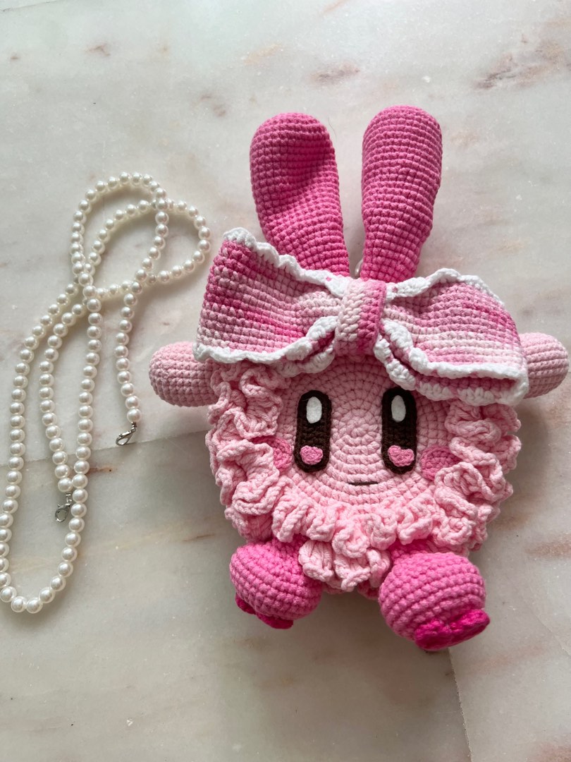 Crochet Kirby Sling Bag, Hobbies & Toys, Stationery & Craft, Handmade