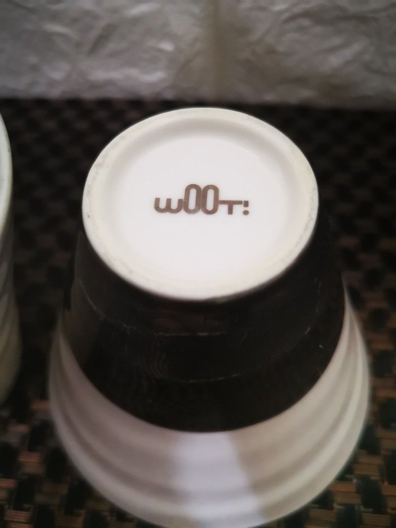 Cups (Category: Other Kitchenware & Tableware) located in Quezon City. Submitted by kshmixnmatch (Listing ID 1223453570, Image 3). Description: Team puti! Brand: Woot! 2pcs cups, can also be used as home decor Delivery Charges applies via Lalamove or Grab.