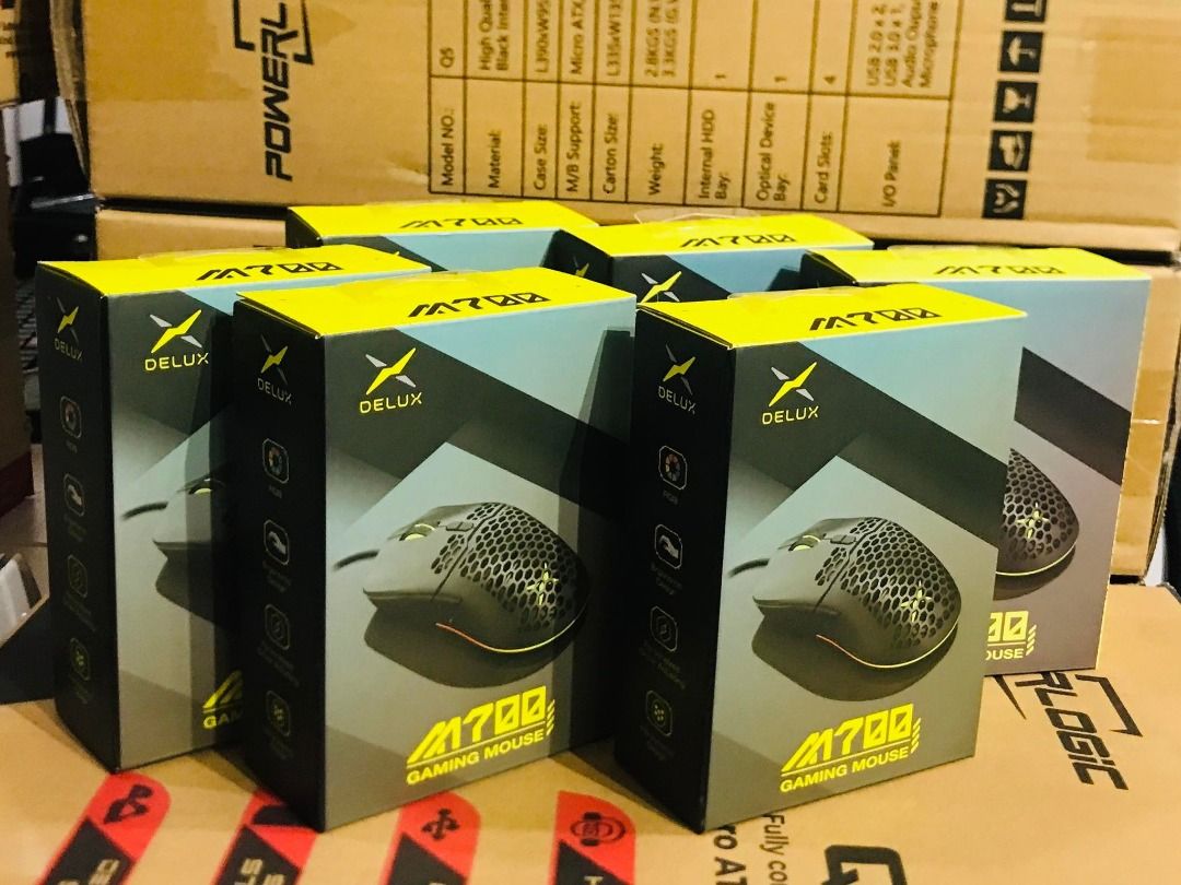 Delux M700A RGB Wired Gaming Mouse Honeycomb Design Black, Computers ...