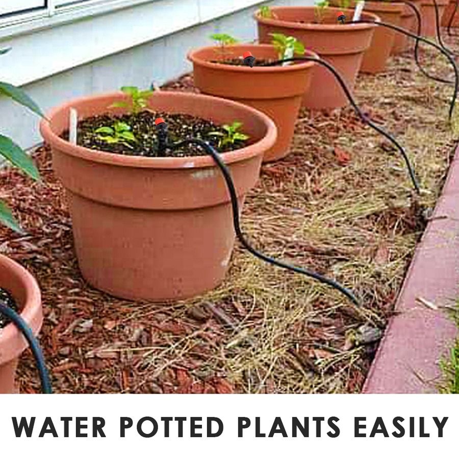 DIY 50M Smart Garden Watering System Adjustable Dropper Kit Micro Drip ...
