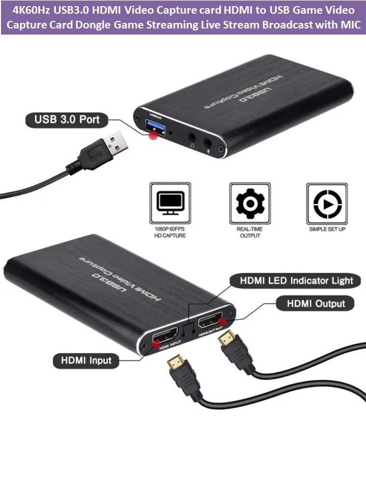 DMI Video Capture card HDMI to USB Game Video Capture Card, Computers ...