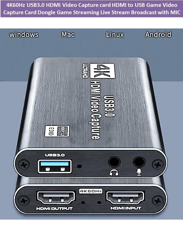 DMI Video Capture card HDMI to USB Game Video Capture Card, Computers ...