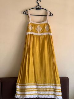 East India maxi dress with tassel trim