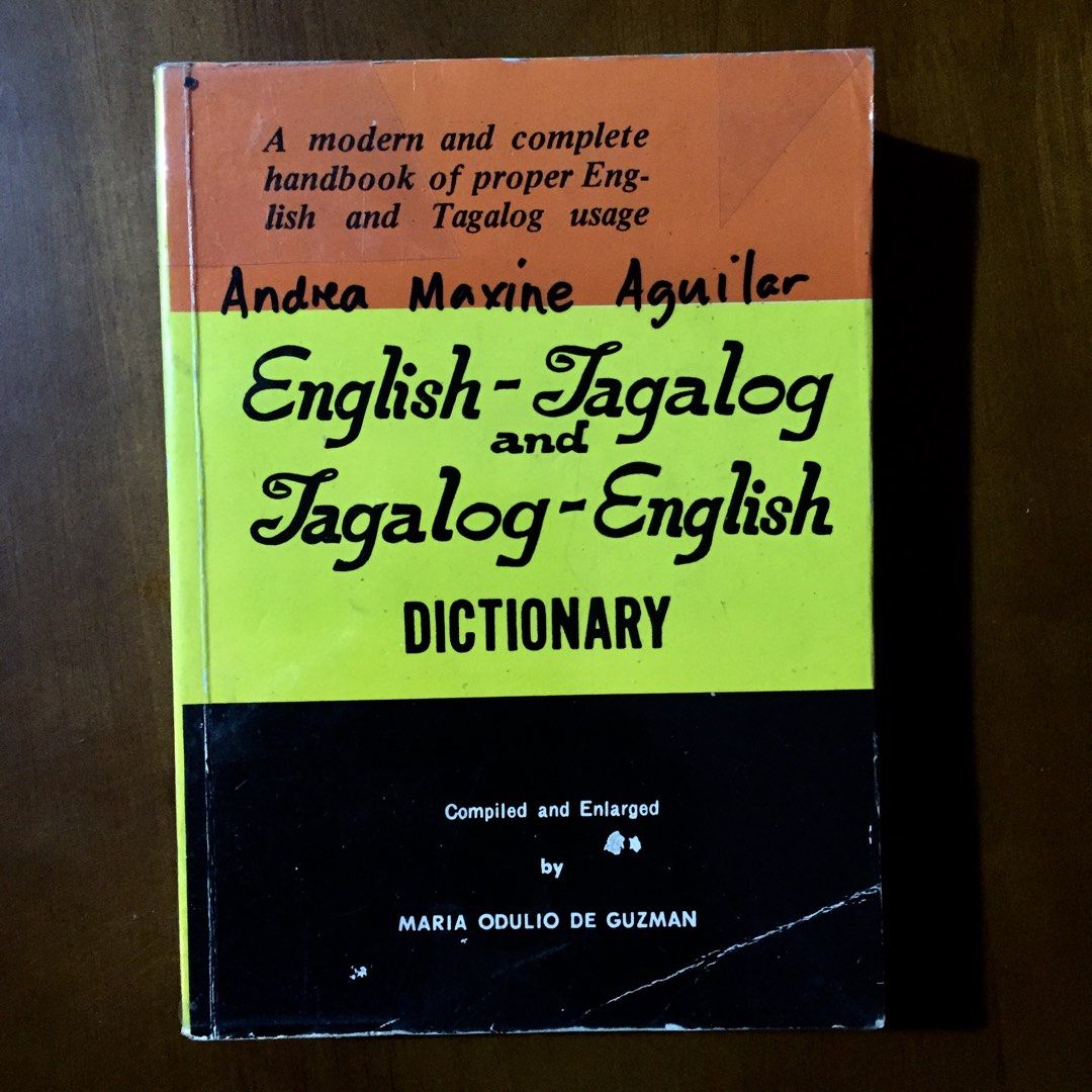 English Tagalog And Tagalog English Dictionary Compiled By Maria Odulio De Guzman Hobbies 0610