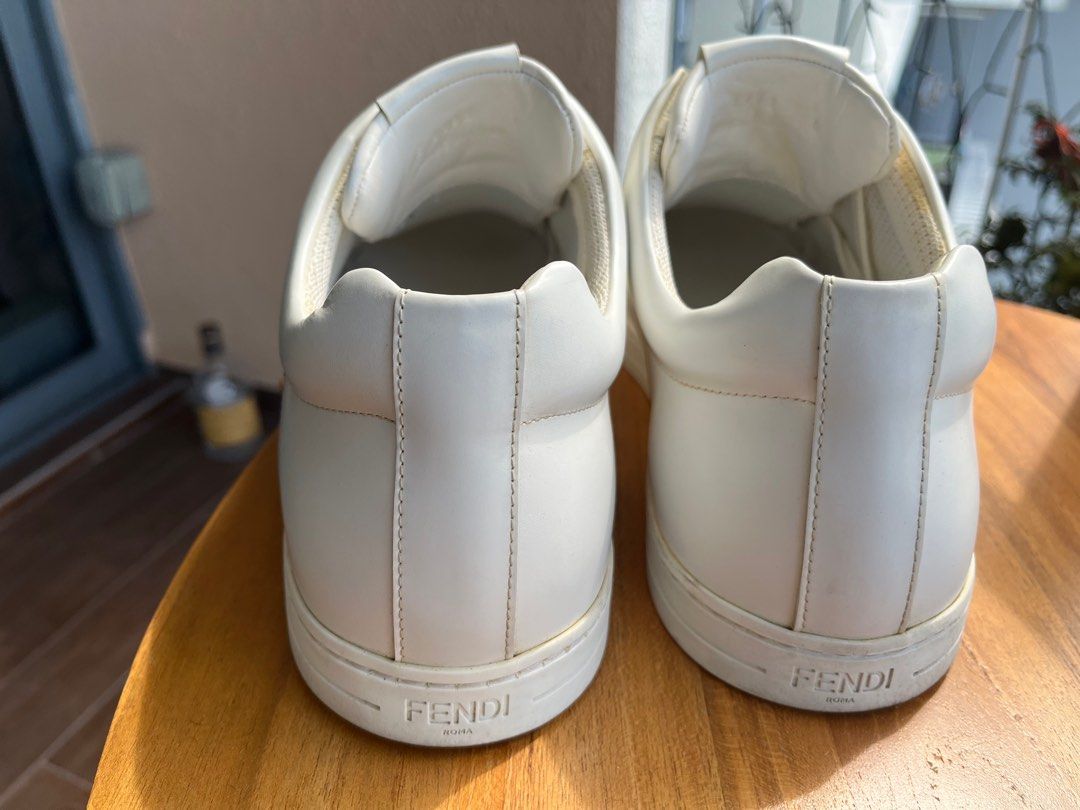Fendi Yellow and White Sneaker Two Color Way Air Force Leather | eBay