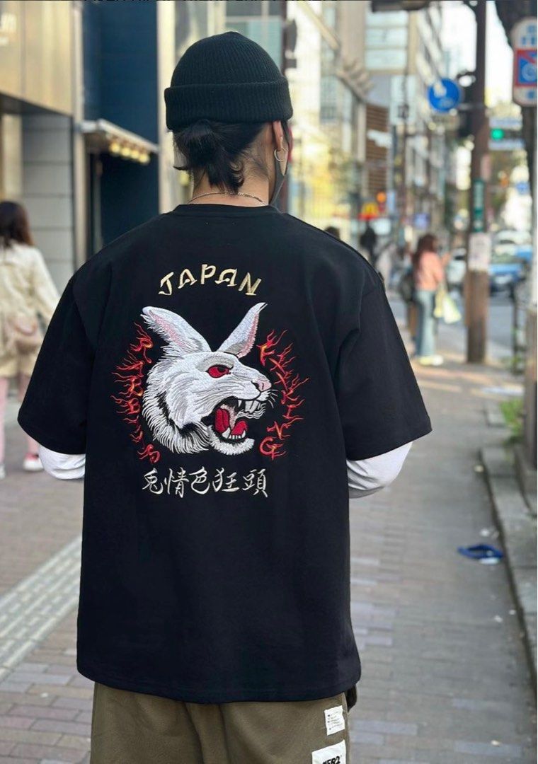 #FR3梅 / 頭狂色情兎 BIG Tシャツ  ピンク I-24-10-18-012-LO-TO-HD-ZT336 FR2(エフアールツー) / 色恋営業/頭狂色情兎/Tシャツ