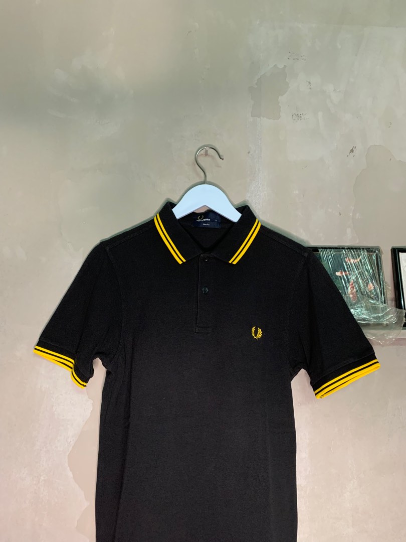 Fred Perry Yellow Twin Tipped, Men's Fashion, Tops & Sets, Tshirts ...