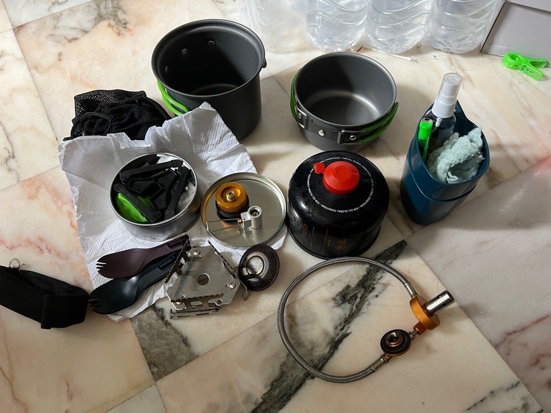Full camping cook kit with (2 x lindale valve canister with gas ...