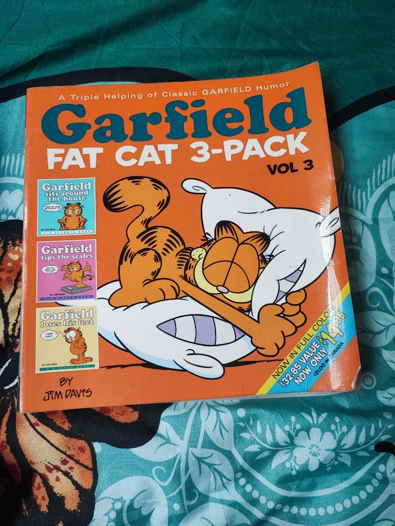 Books　Comics　Vol　Toys,　3,　Hobbies　Magazines,　Fat　on　Carousell　Garfield　3-Pack　Cat　Manga