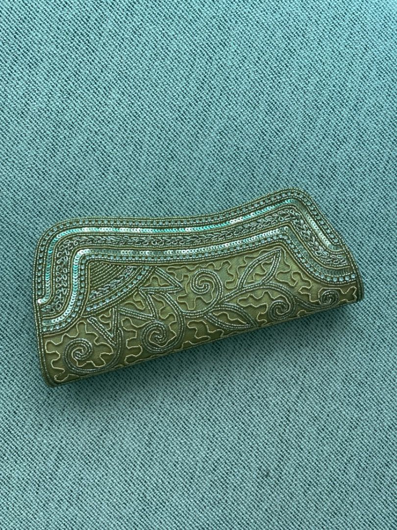 Gold beaded sales evening bag