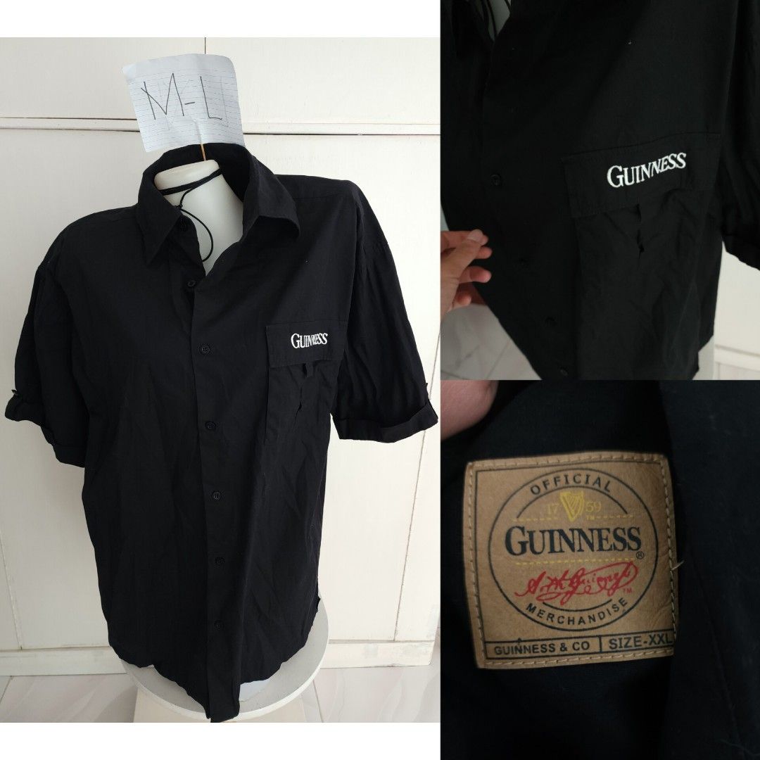 Guinness Black Polo Half Sleeves Collar Top for Men and Women Unisex Men s Fashion Tops Sets Tshirts Polo Shirts on Carousell