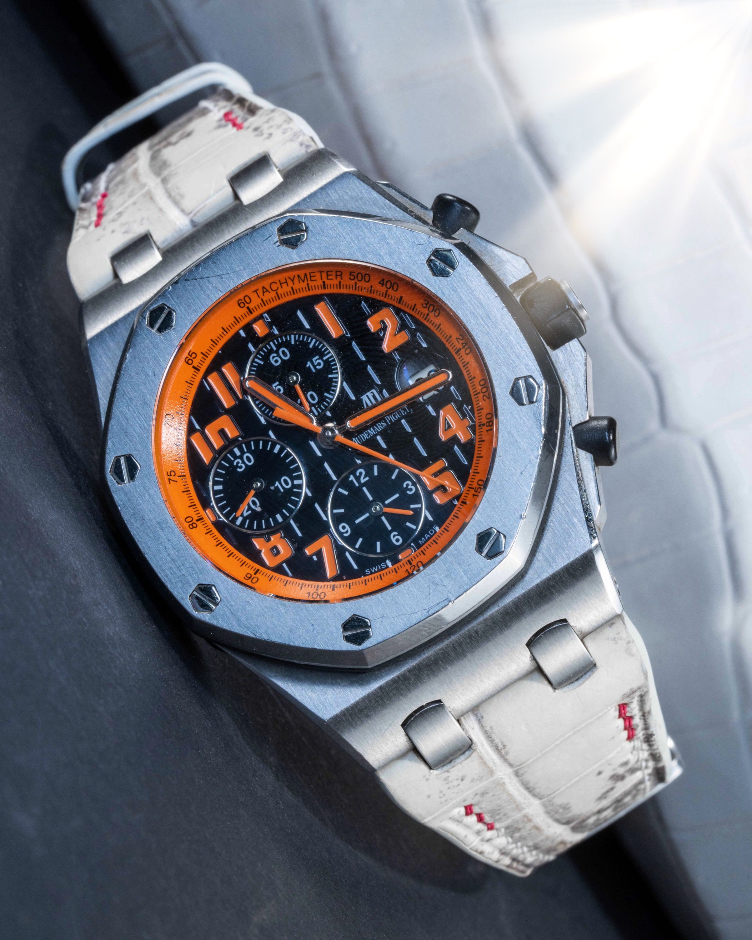 Handmade Hand stitched Watch Strap in Natural Himalayan Crocodile Leather For Client s Audemars Piguet Volcano 42mm Watch Luxury Watches on Carousell