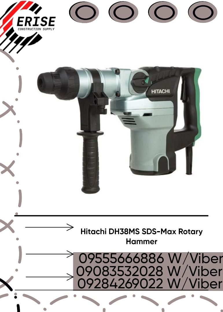 Hitachi DH38MS SDS Max Rotary Hammer Commercial Industrial Construction Tools Equipment on Carousell
