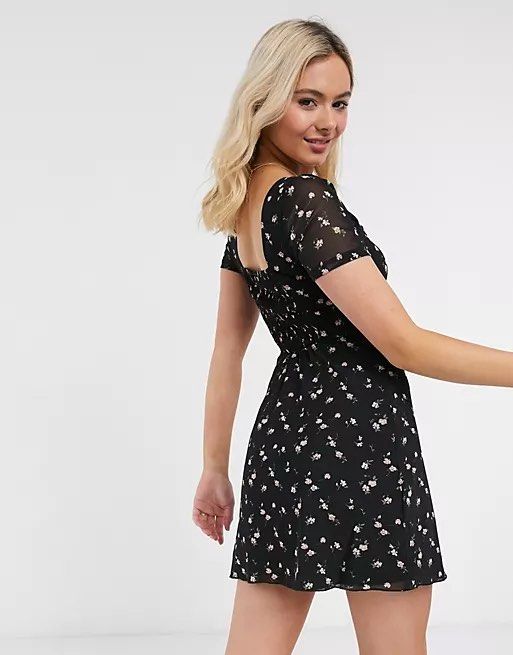 Hollister black floral dress sale