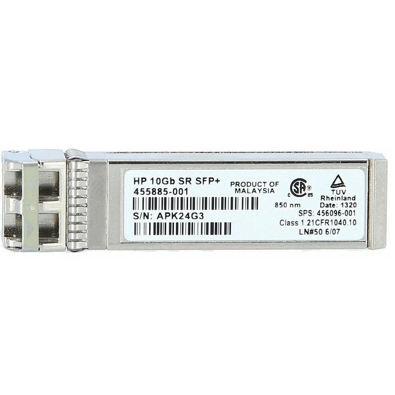 HP BLC 10GB SR SFP+ Opt multimode Transceiver 0M3 (Category: Networking) located in Caloocan City. Submitted by arnel.arnel1 (Listing ID 1223471263, Image 1). Description: HP BLC 10GB SR SFP+ Opt multimode Transceiver 0M3 Price: 9400 PRODUCT FEATURES • Hot-pluggable SFP+ footprint • 10Gb/s bit rates • Maximum length of 300m • Wavelenght 850nm • Duplex LC connector A 10-Gigabit transceiver in SFP+ form-factor that supports the 10-Gigabit SR standa