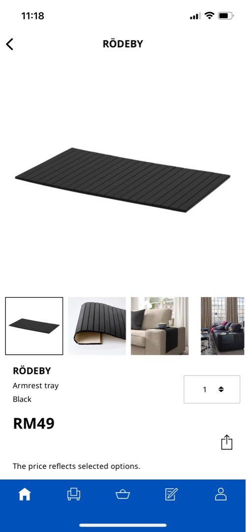 Ikea Rodeby Sofa armrest tray, Furniture & Home Living, Kitchenware