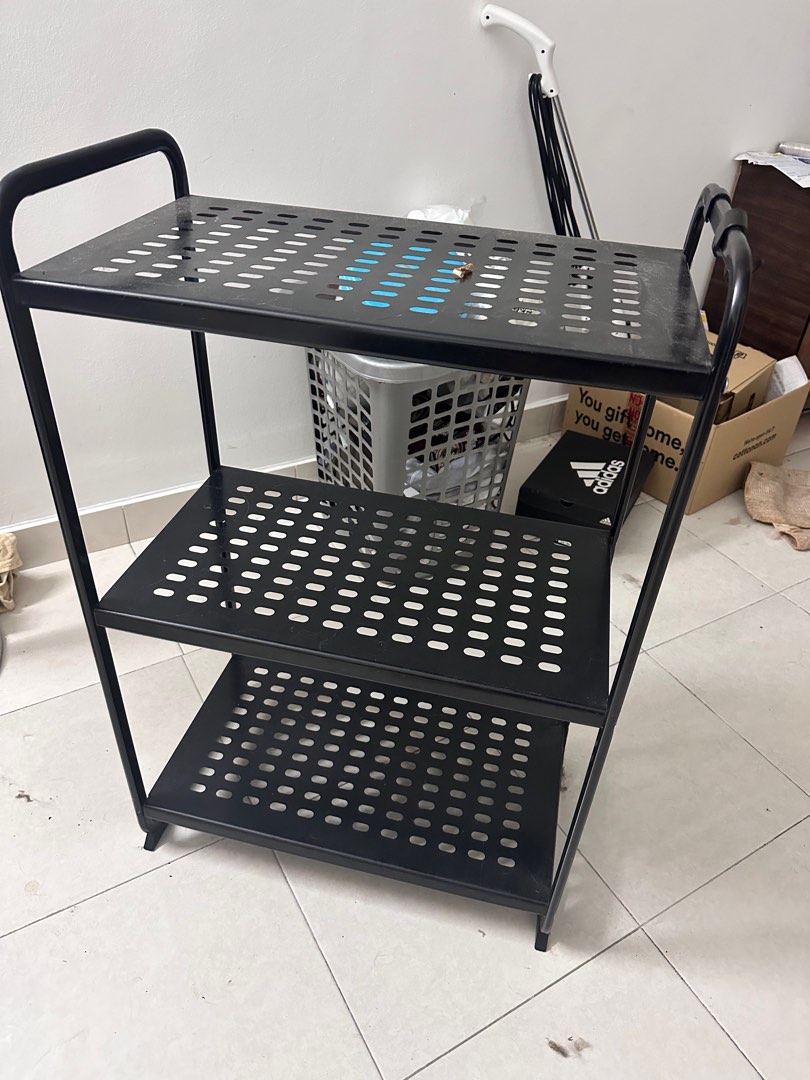 Ikea black shelf, Furniture & Home Living, Furniture, Shelves,