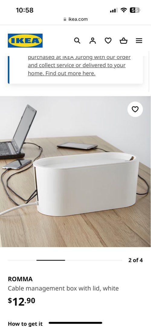 IKEA Cable Management box with lid, Furniture & Home Living, Home