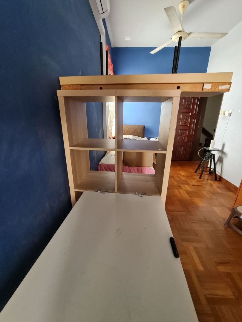 IKEA KALLAX LINNMON DESK/SHELF Combo + LACK Wall Shelves, Furniture & Home Living, Furniture