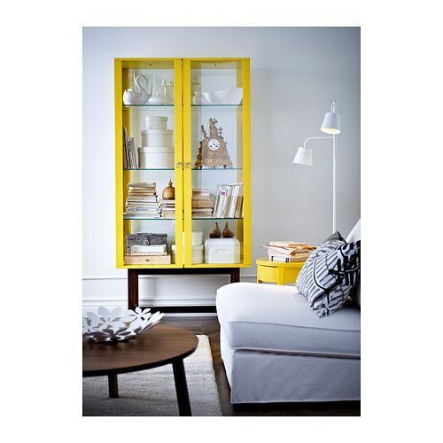 Ikea STOCKHOLM full glass display cabinet YELLOW Furniture