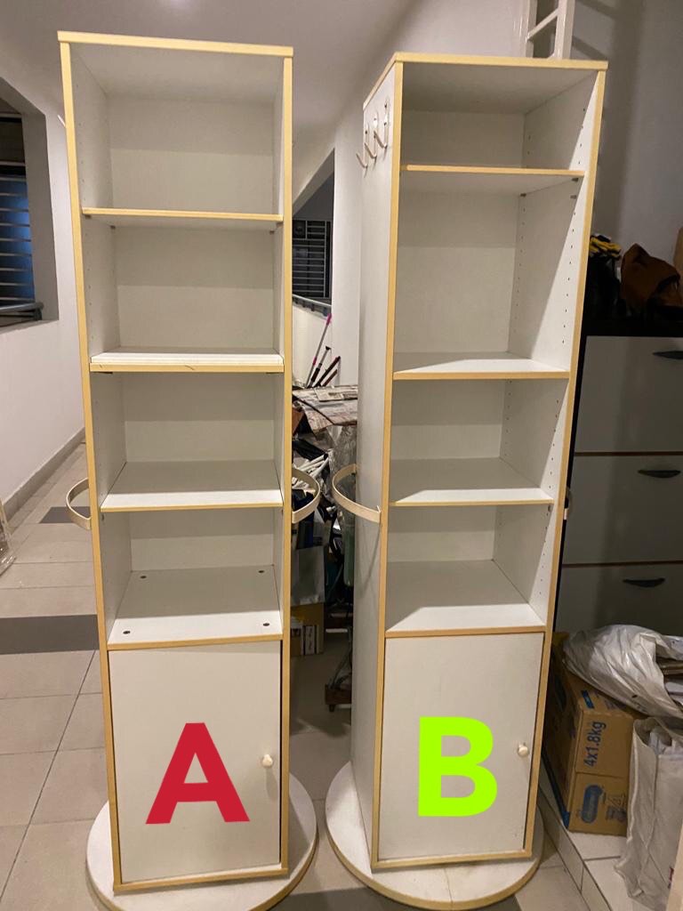 Ikea Used Kajak Rotating Cabinet + full length and hooks + handlebars - price for one unit 🔴 PRICE - Must pick up ASAP - BUKIT JALIL KL, Furniture