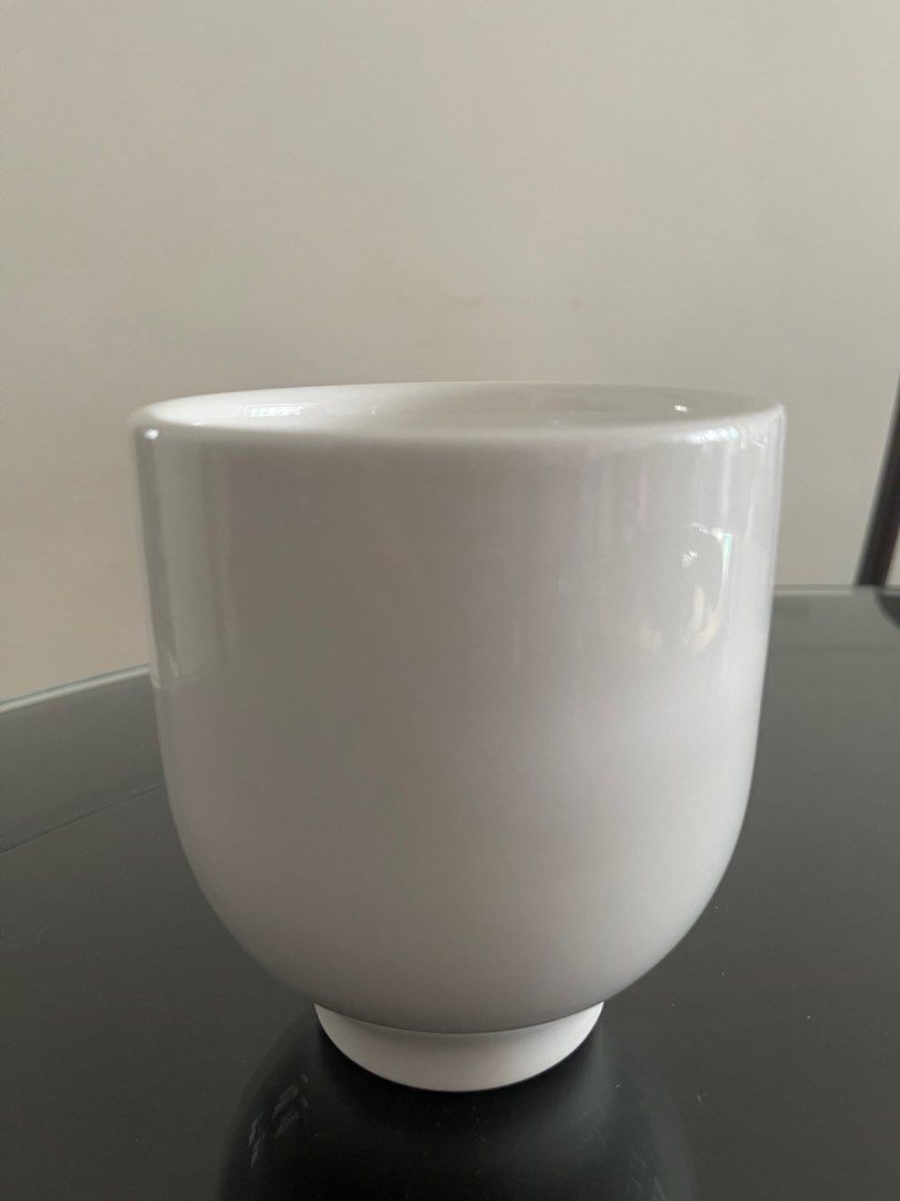 IKEA White ceramic Flower pot, Furniture & Home Living, Home Decor