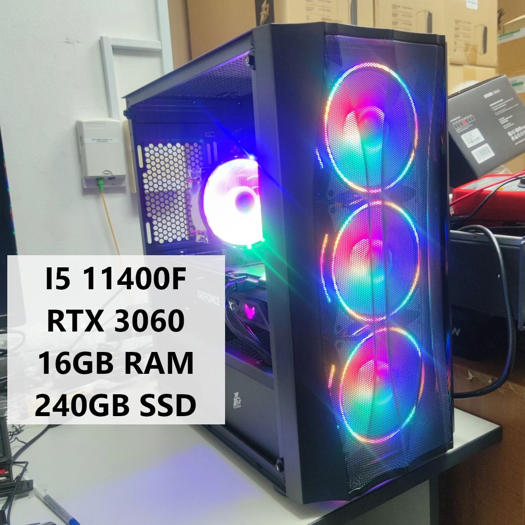 Intel I5 TUF 3060 12GB 1stplayer X3 M Custom Built Gaming PC Desktop with Intel Core I5 11400F 16GB RAM Asus Tuf RTX 3060 12GB GPU MSI H510