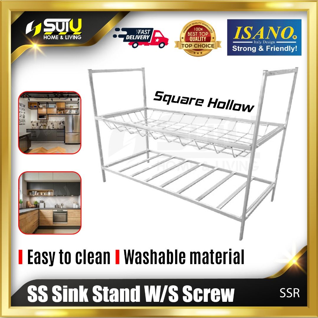 ISANO SSR S/S Sink Stand & Dish Rack / Double Layer Dish Drainer / Rak ...