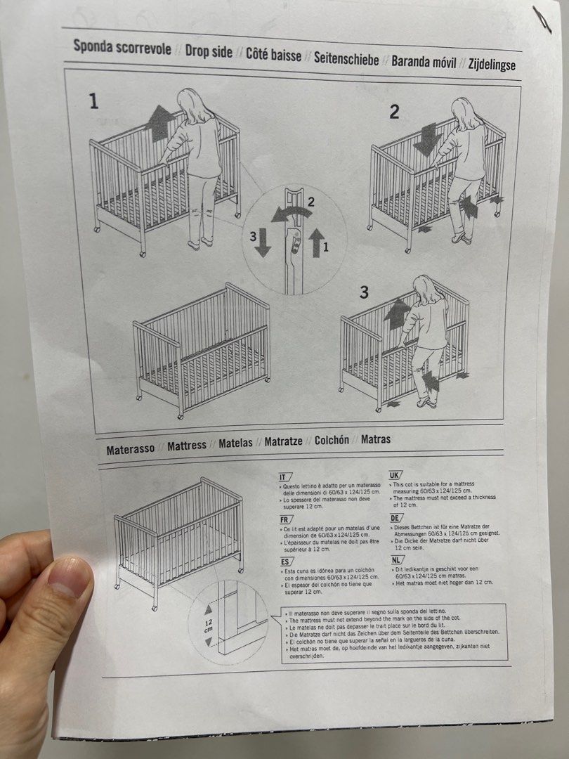 Ital Baby baby Cot, Babies & Kids, Baby Nursery & Kids Furniture, Cots ...