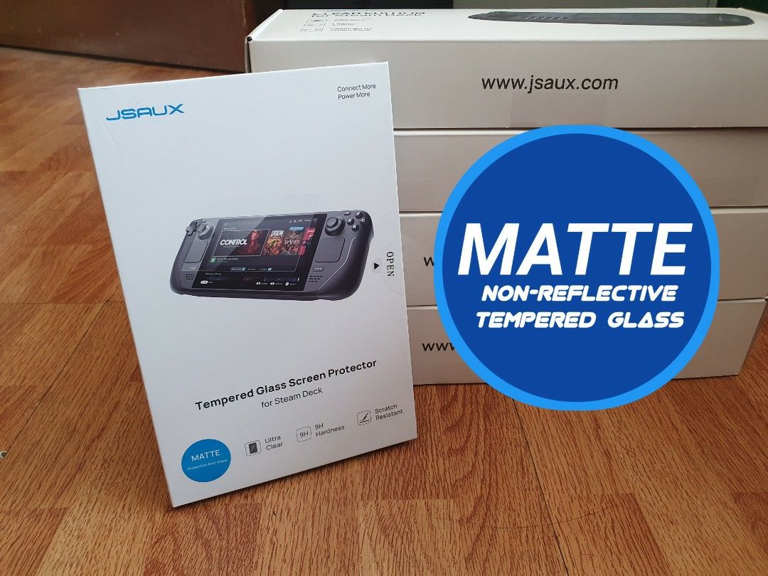 JSAUX Matte Tempered glass for Steam Deck (Category: Cases & Covers) located in Manila. Submitted by kiddgamer (Listing ID 1223450974, Image 1). Description: 2 Pcs pack at 549 only Can be delivered via lalamove or checkout at shopee. https://shp.ee/stzk2yu.