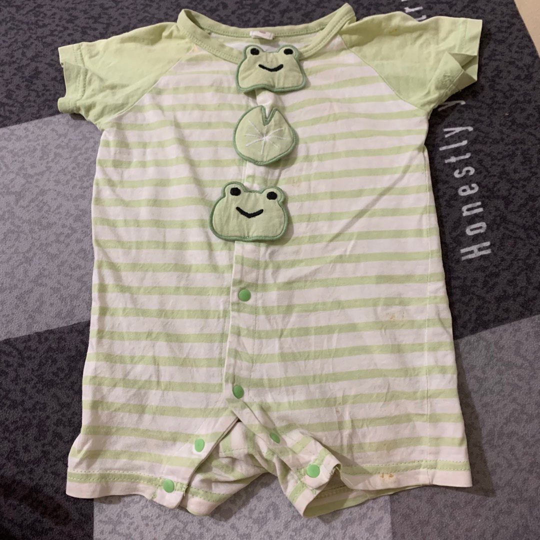 Jumper baby romper frog sage green, Bayi & Anak, Lainnya di Carousell
