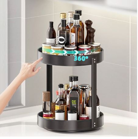 Kitchen 360 Rotating Spice Rack Organizer Lazy Susan Spice Container ...